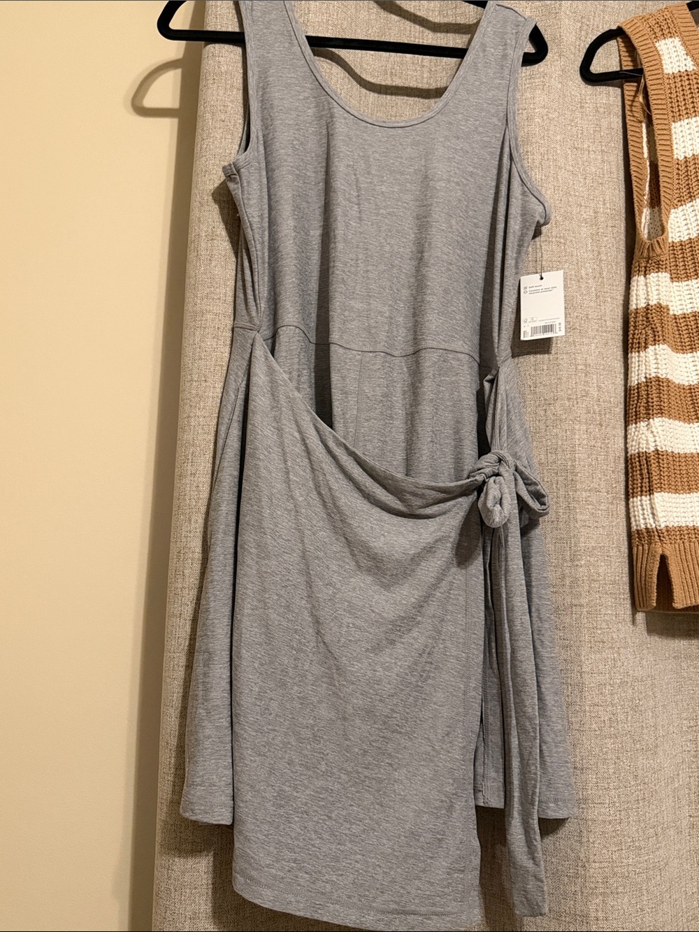 NWT- FLX Women’s Sleeveless Knot-Detail Gray Dress XL - Picture 1 of 4